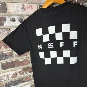 Men’s Neff Checkered Black and White Graphic Logo Short Sleeve Tee